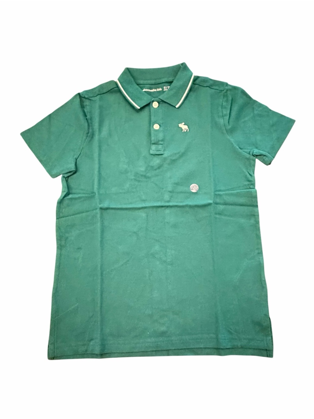 Abercrombie Kids Polo Shirt Big Boys Green Short Sleeve Size 11/12 Large NEW